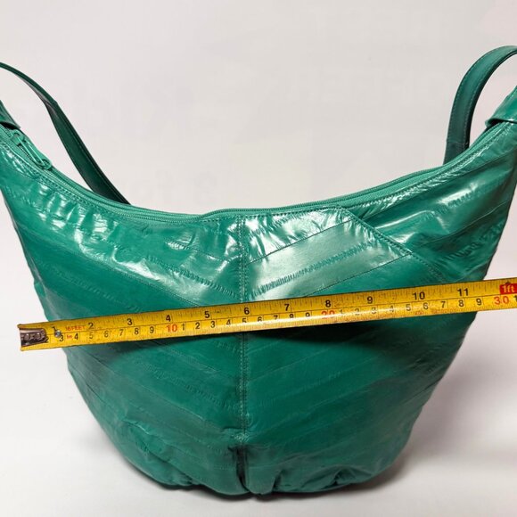 Vintage Minty Green Croissant-Style Purse – Hidden Front Pocket – Unique Retro B - Picture 12 of 13